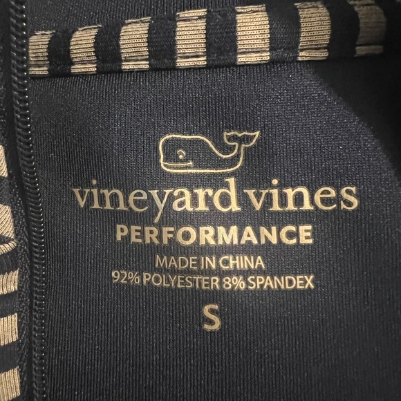 Vineyard Vines Brandywine Stripe 1/4-Zip Pullover Navy Gray size S - Picture 4 of 5